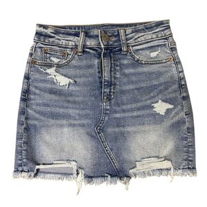 American Eagle Super Stretch Curvy Hi-Rise Mini Denim Skirt Size 0